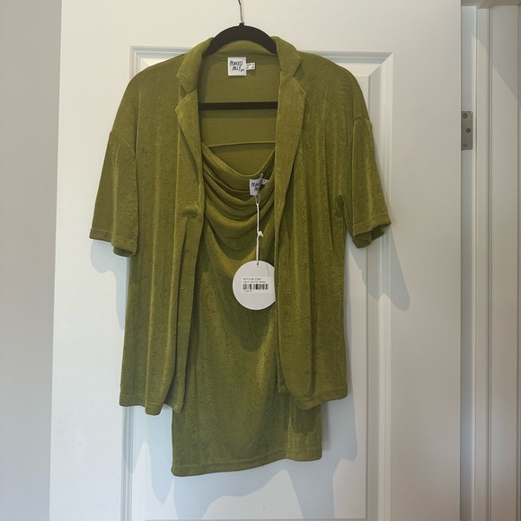 Princess Polly Mishra Set - Olive Green / Dress & Shirt included - tags on! - Picture 6 of 7